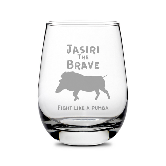 Customizable Stemless Wine Glass, 16oz, Laser Etched or Hand Etched