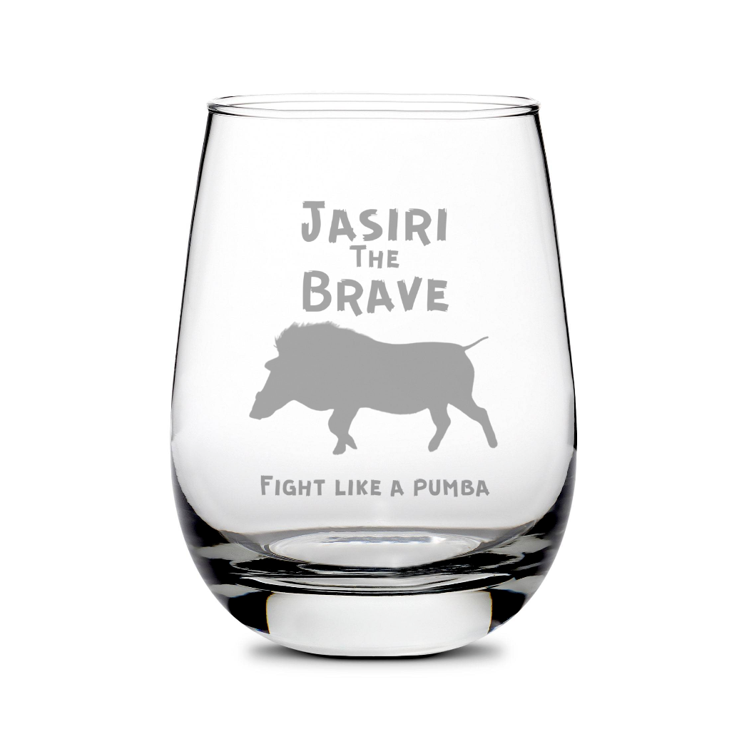 Customizable Stemless Wine Glass, 16oz, Laser Etched or Hand Etched