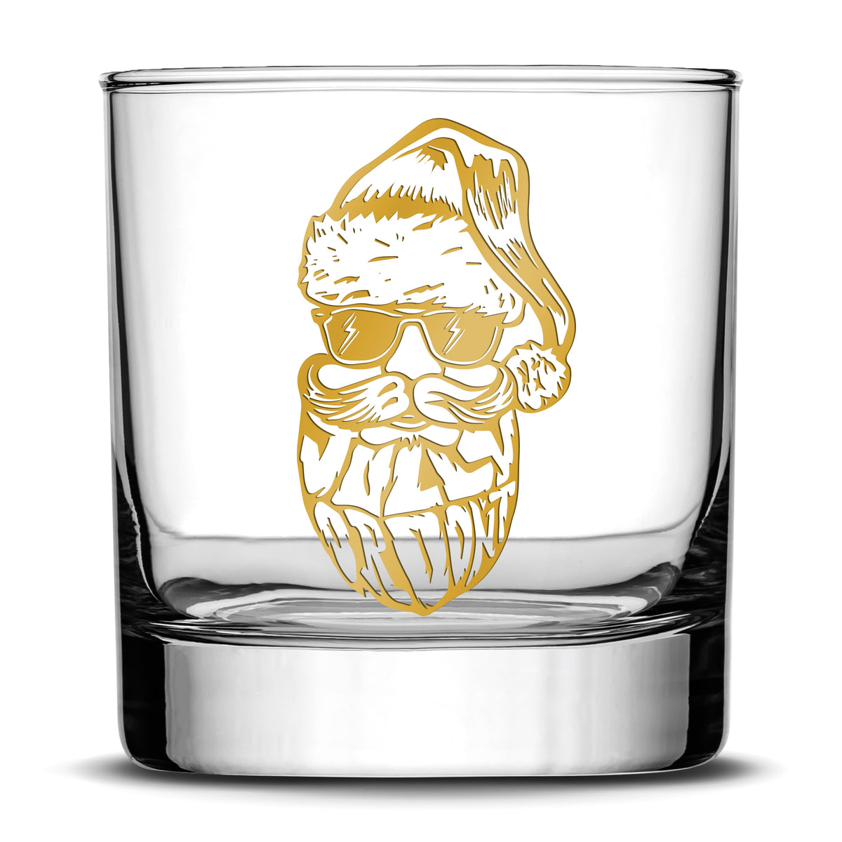 Be Jolly or Don't Whiskey Glass, Laser Etched or Hand Etched Christmas Santa, 11oz Rocks Glass, Made in USA, Laser Etched or Hand Etched