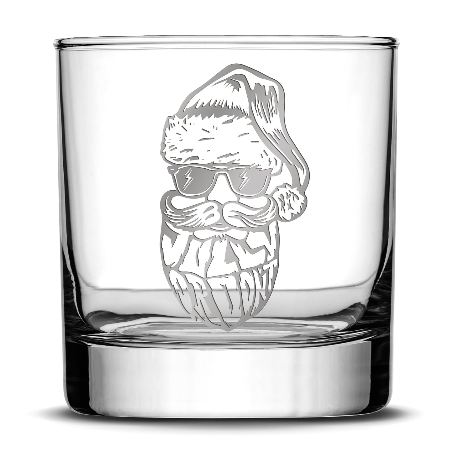 Be Jolly or Don't Whiskey Glass, Laser Etched or Hand Etched Christmas Santa, 11oz Rocks Glass, Made in USA, Laser Etched or Hand Etched