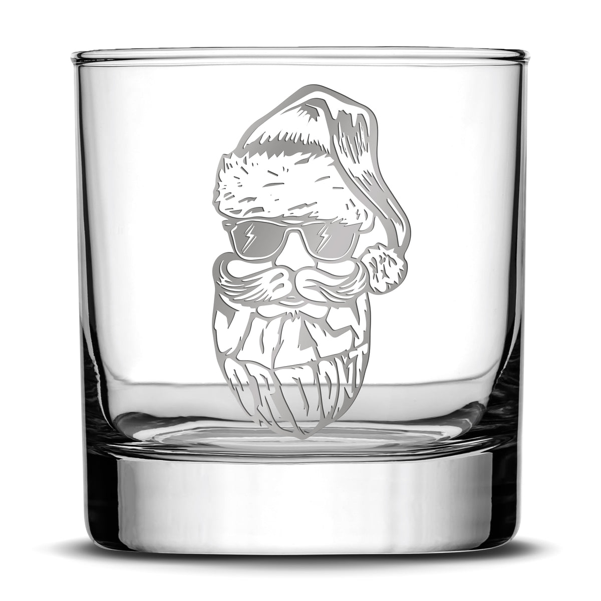 Be Jolly or Don't Whiskey Glass, Laser Etched or Hand Etched Christmas Santa, 11oz Rocks Glass, Made in USA, Laser Etched or Hand Etched