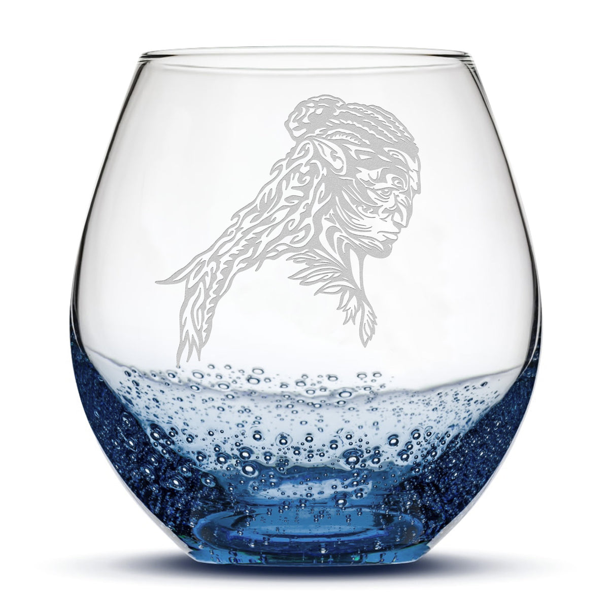 Bubble Wine Glass, Avatar Tonowari, Laser Etched or Hand Etched, 18oz