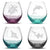 Bubble Multicolor Wine Glasses with Tribal Sea Animals, Set of 4, One of Each, Laser Etched or Hand Etched