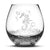 Less Than Perfect Bubble Wine Glass with Seahorse Design, Laser Etched or Hand Etched