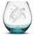 Bubble Wine Glass with Tribal Sea Turtle Design, Laser Etched or Hand Etched