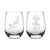 Premium Wine Glasses, Cherry Blossom/Bamboo, 16oz (Set of 2), Laser Etched or Hand Etched