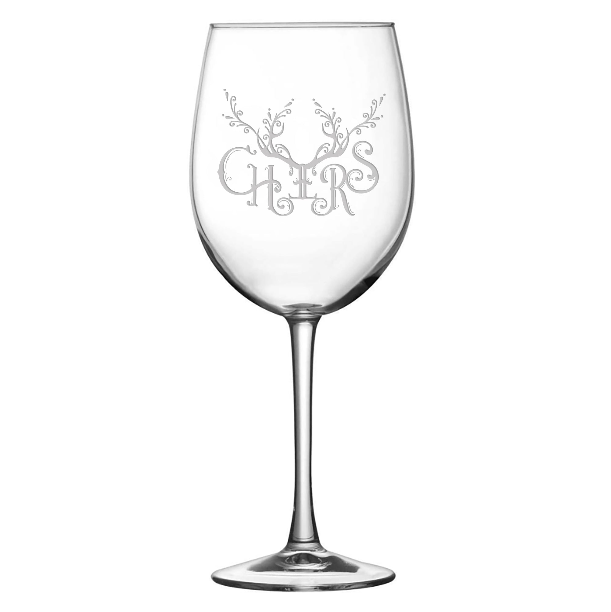 Premium Christmas Cheers, Stemmed Tulip Wine Glass, 16oz, Laser Etched or Hand Etched