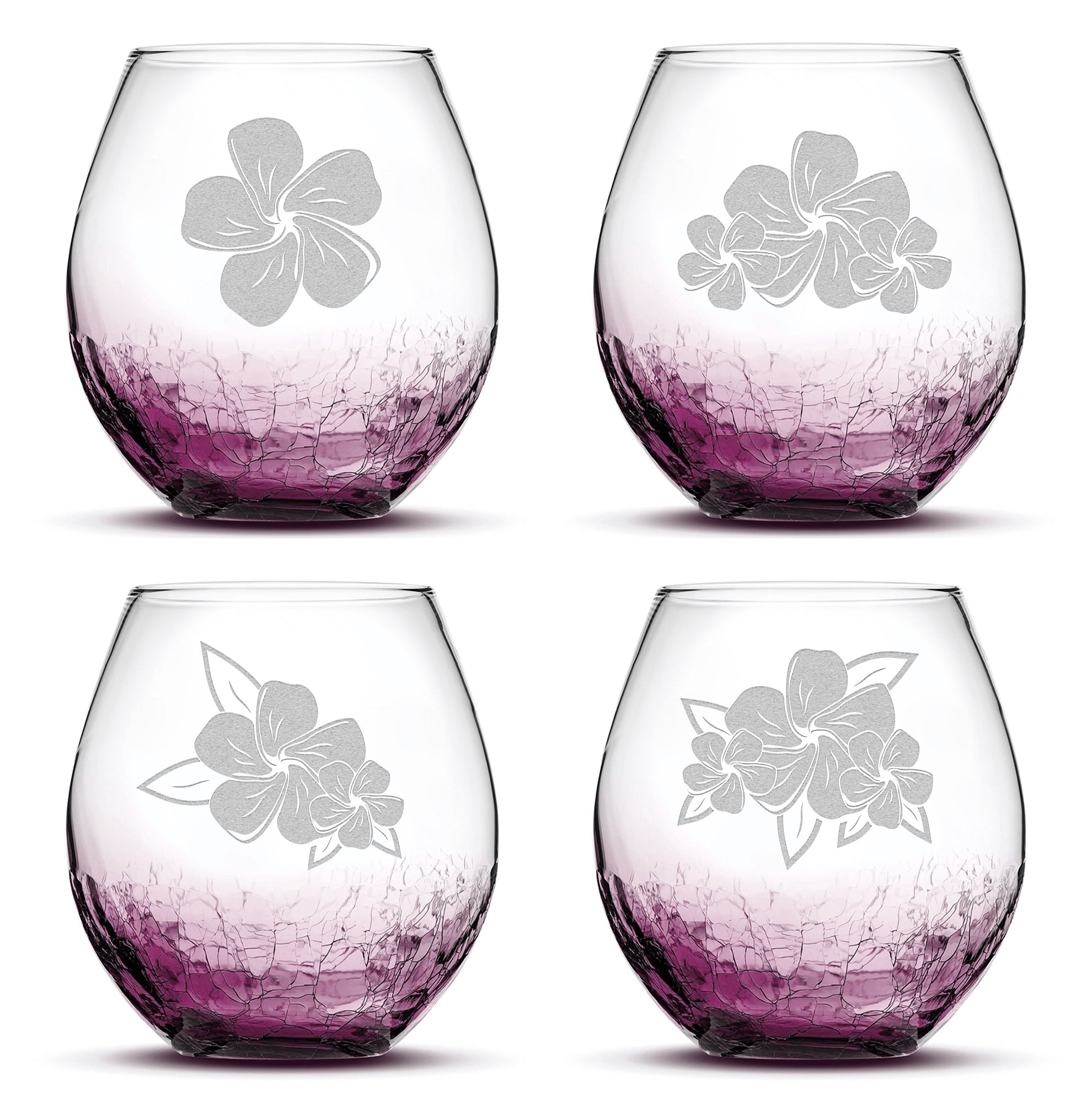 Famous Men of Wine Etched Stemless Glass set of 4 (4 Designs)