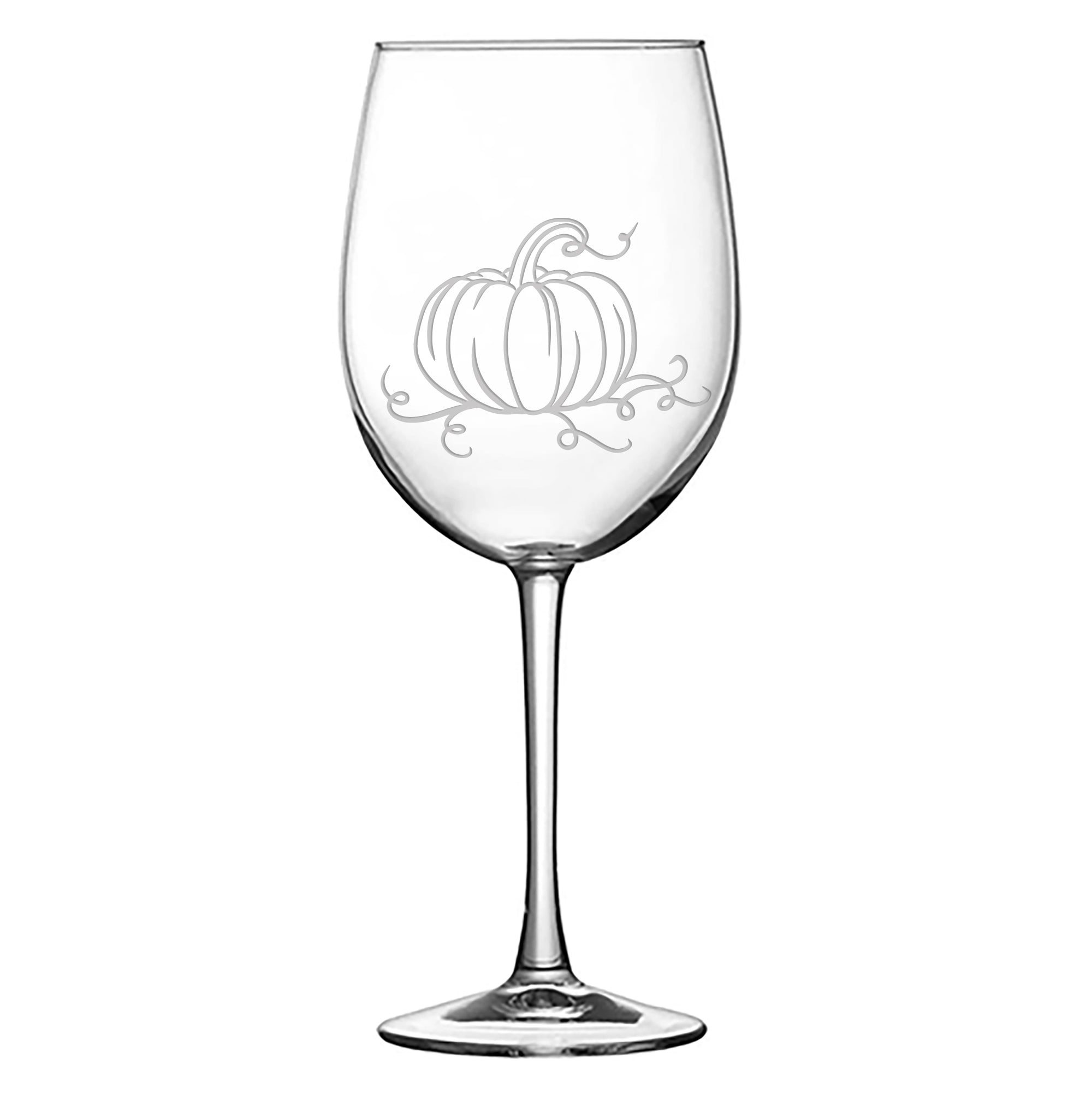 Premium Fall Pumpkin, Tulip Wine Glass, 16oz, Laser Etched or Hand Etched