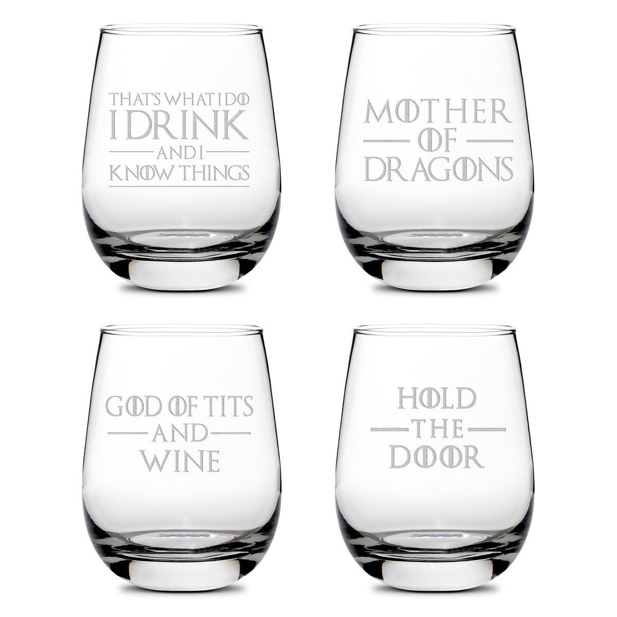Premium Wine Glass, Game of Thrones, Quote Selection, 16oz, Laser Etched or Hand Etched
