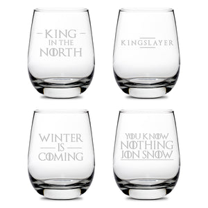 Premium Wine Glass, Game of Thrones, Quote Selection, 16oz, Laser Etched or Hand Etched