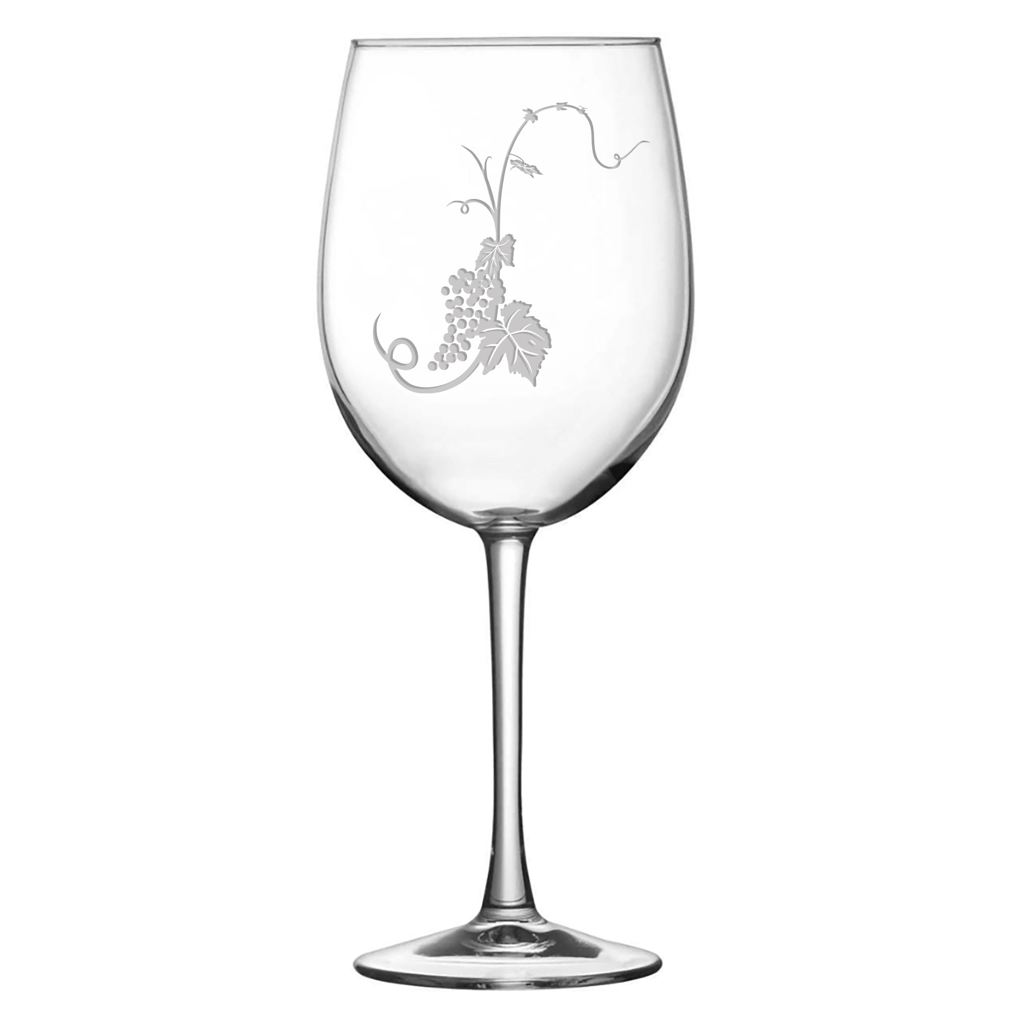 Premium Tulip Wine Glass, Grape Vine, 16oz