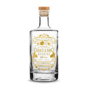 Customizable Happy Thanksgiving Jersey Bottle, 750mL, Laser Etched or Hand Etched