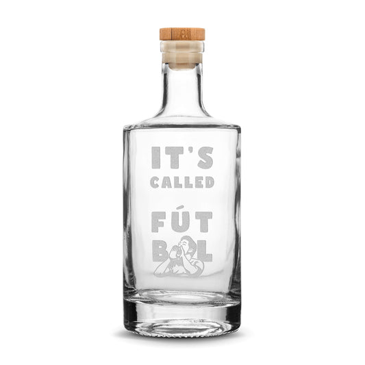 Premium Jersey Liquor Decanter, It's Called Futbol, 750mL, Laser Etched or Hand Etched