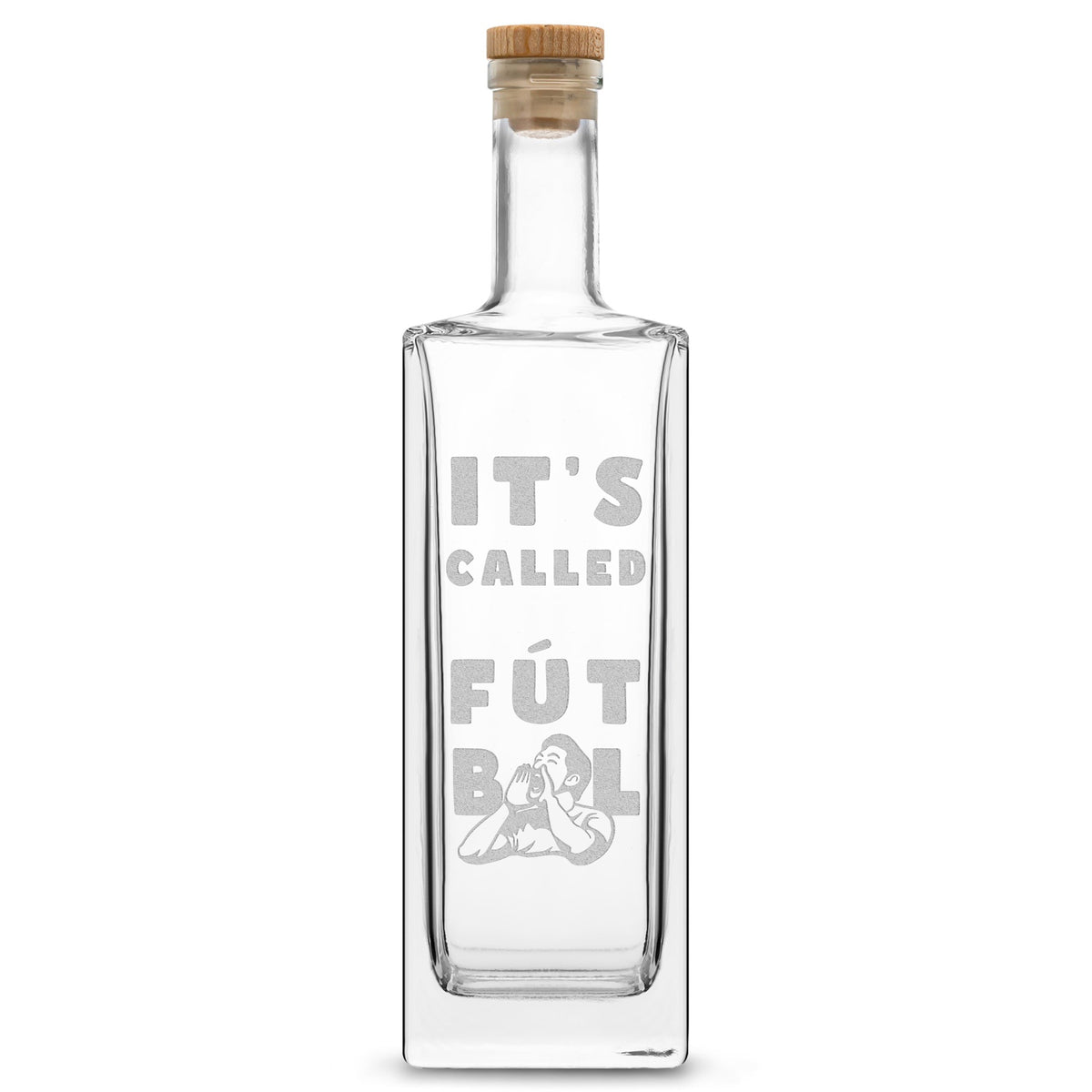 Premium Liberty Liquor Bottle - It's Called Futbol, 750ml, Laser Etched or Hand Etched