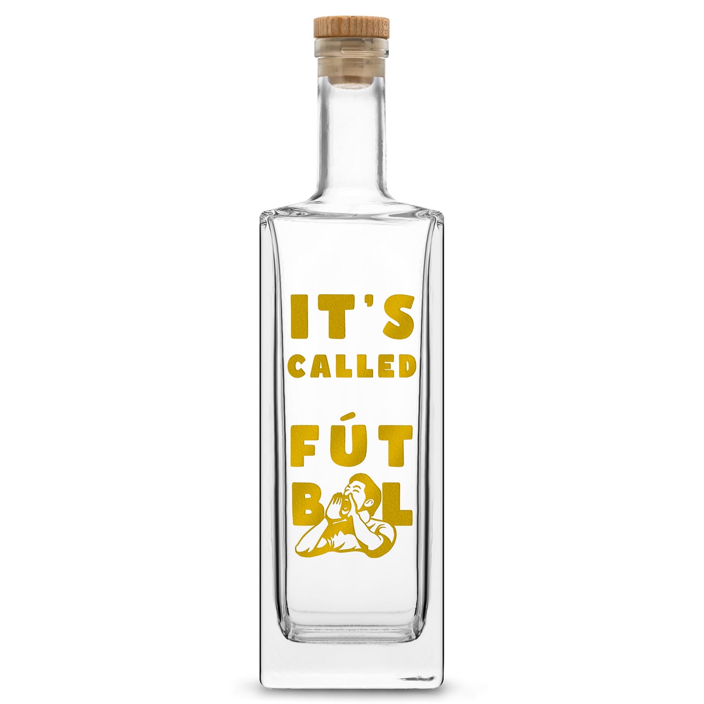Premium Liberty Liquor Bottle - It's Called Futbol, 750ml, Laser Etched or Hand Etched