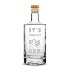 Premium Jersey Liquor Decanter, It's Called Soccer, 750mL, Laser Etched or Hand Etched