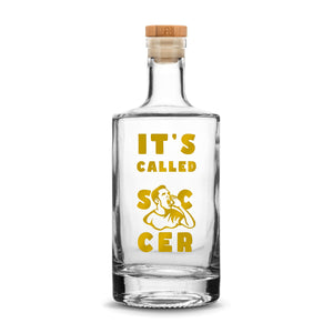 Premium Jersey Liquor Decanter, It's Called Soccer, 750mL, Laser Etched or Hand Etched