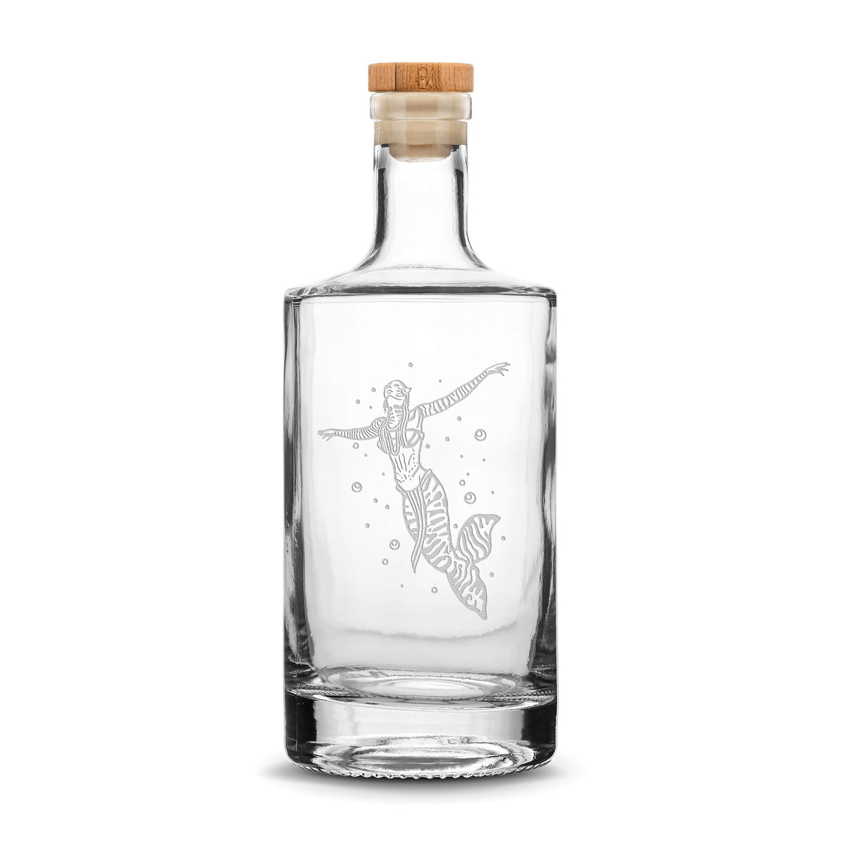 Premium Jersey Whiskey Decanter, Avatar Mermaid, 750mL, Laser Etched or Hand Etched