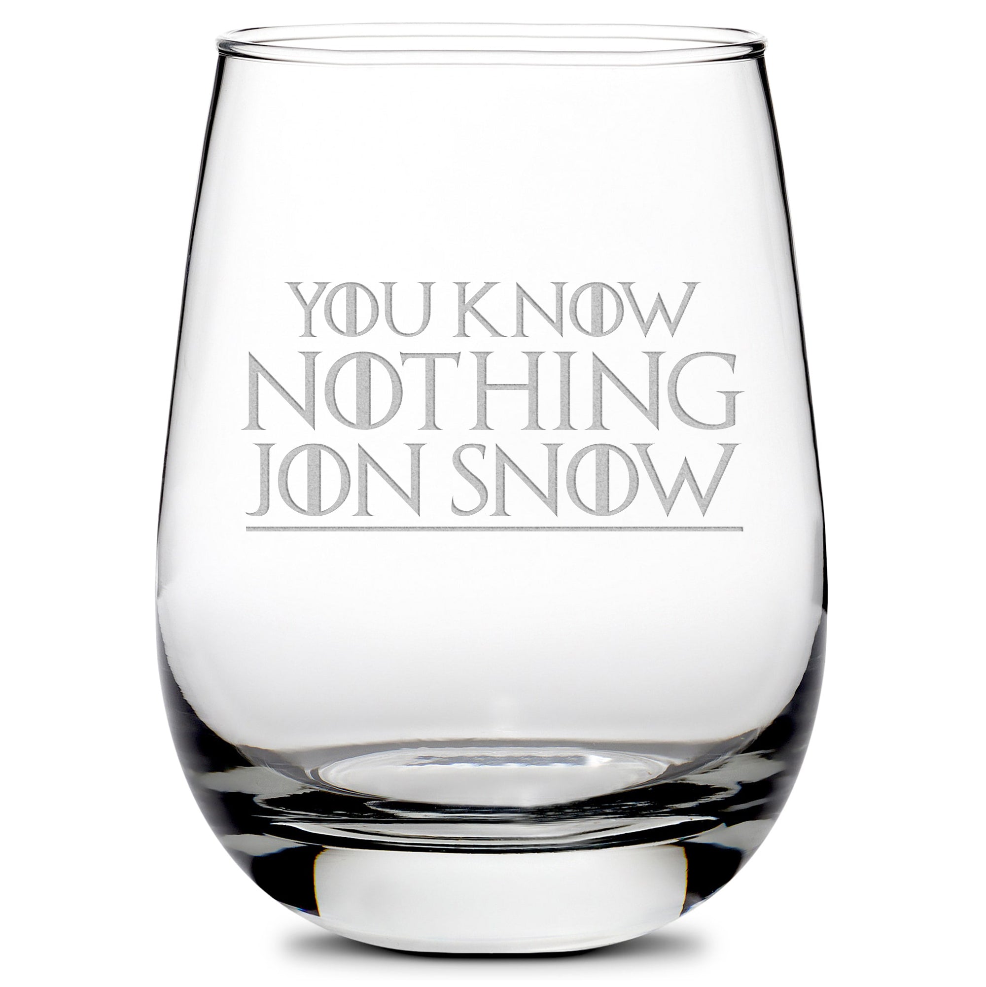Premium Wine Glass, Game of Thrones, You Know Nothing Jon Snow, 16oz