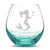 Bubble Wine Glass, Mermaid 1 Design, Laser Etched or Hand Etched, 18oz