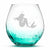 Crackle Wine Glass, Mermaid 4, Hand Etched, 18oz