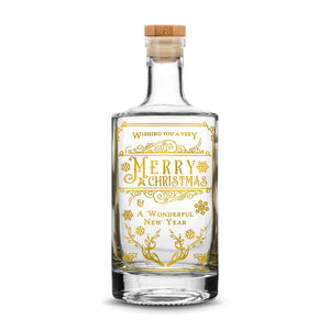 Merry Christmas Jersey Bottle, 750mL, Laser Etched or Hand Etched