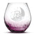 Less Than Perfect Crackle Wine Glass, Owl & Moon Design, Hand Etched, 18oz