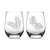 Premium Wine Glasses, Palm/Monstera Leaves, 16oz (Set of 2)