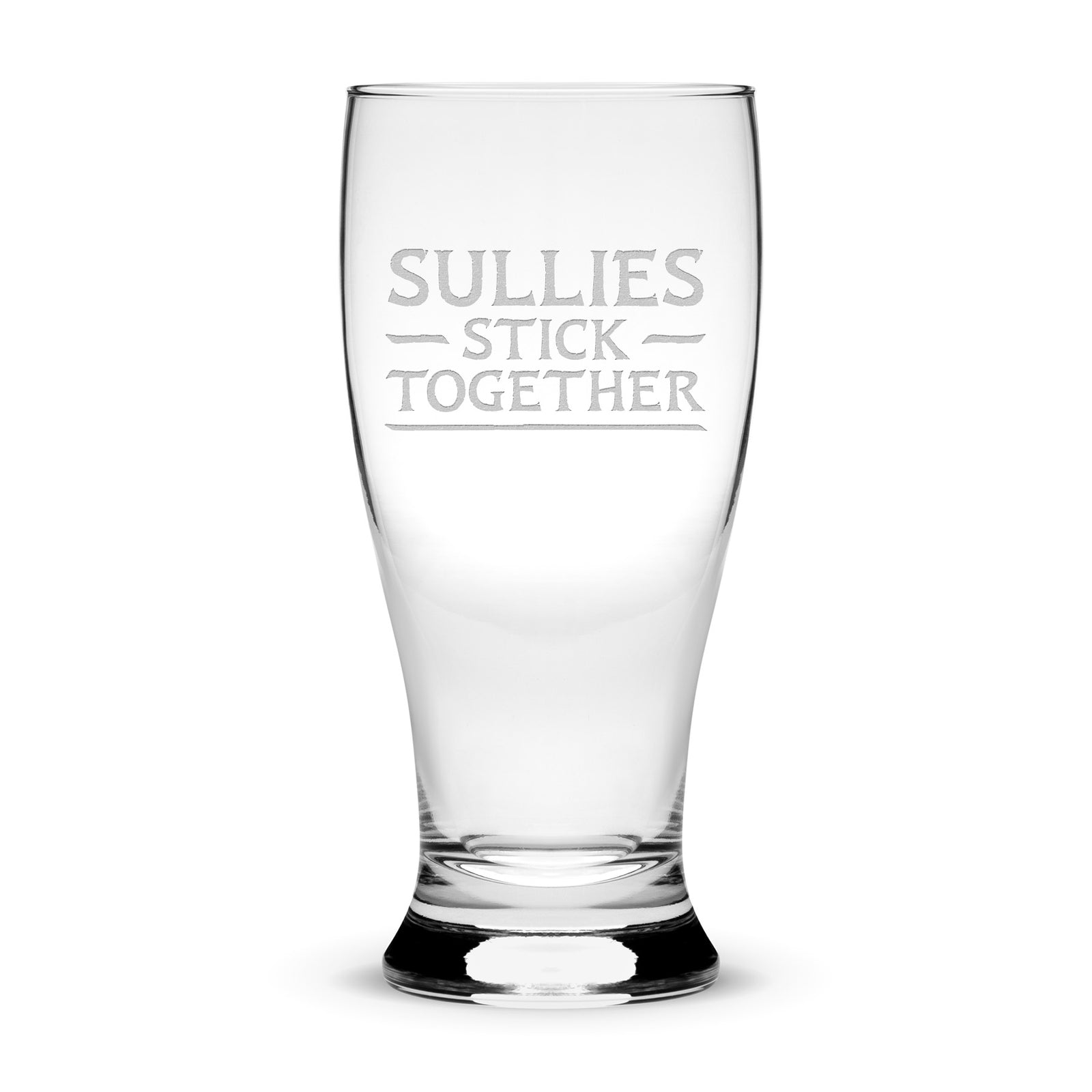 Pilsner Glass, Avatar Sullies Stick Together, 16oz, Laser Etched or Hand Etched