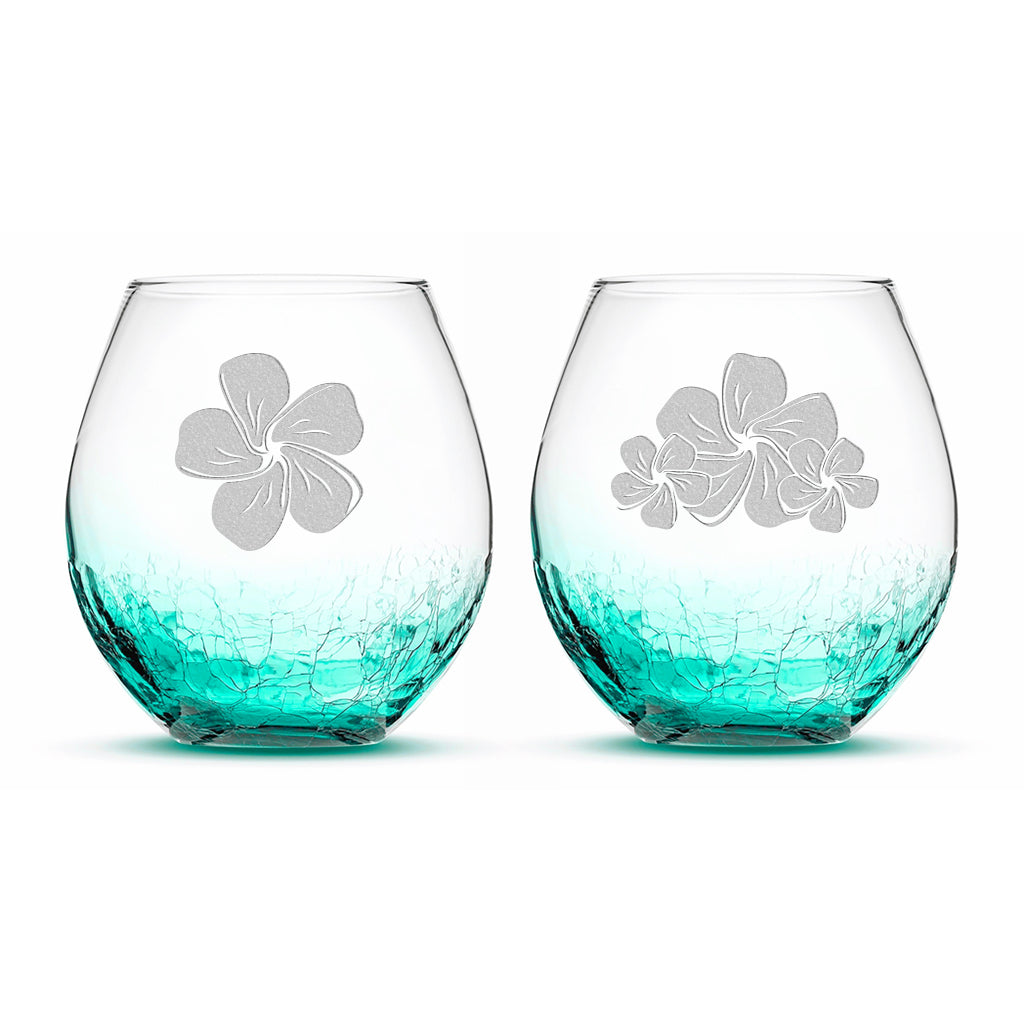 Aqua Blue Stemless Wine Glass