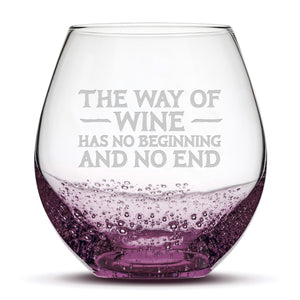 Bubble Wine Glass, Avatar Way of Wine, Laser Etched or Hand Etched, 18oz