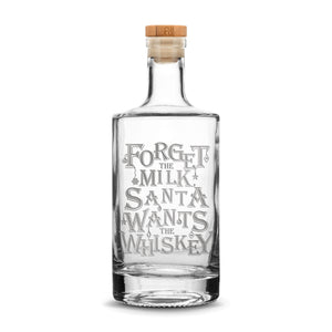 Santa Wants The Whiskey Jersey Liquor Decanter, 750mL, Laser Etched or Hand Etched