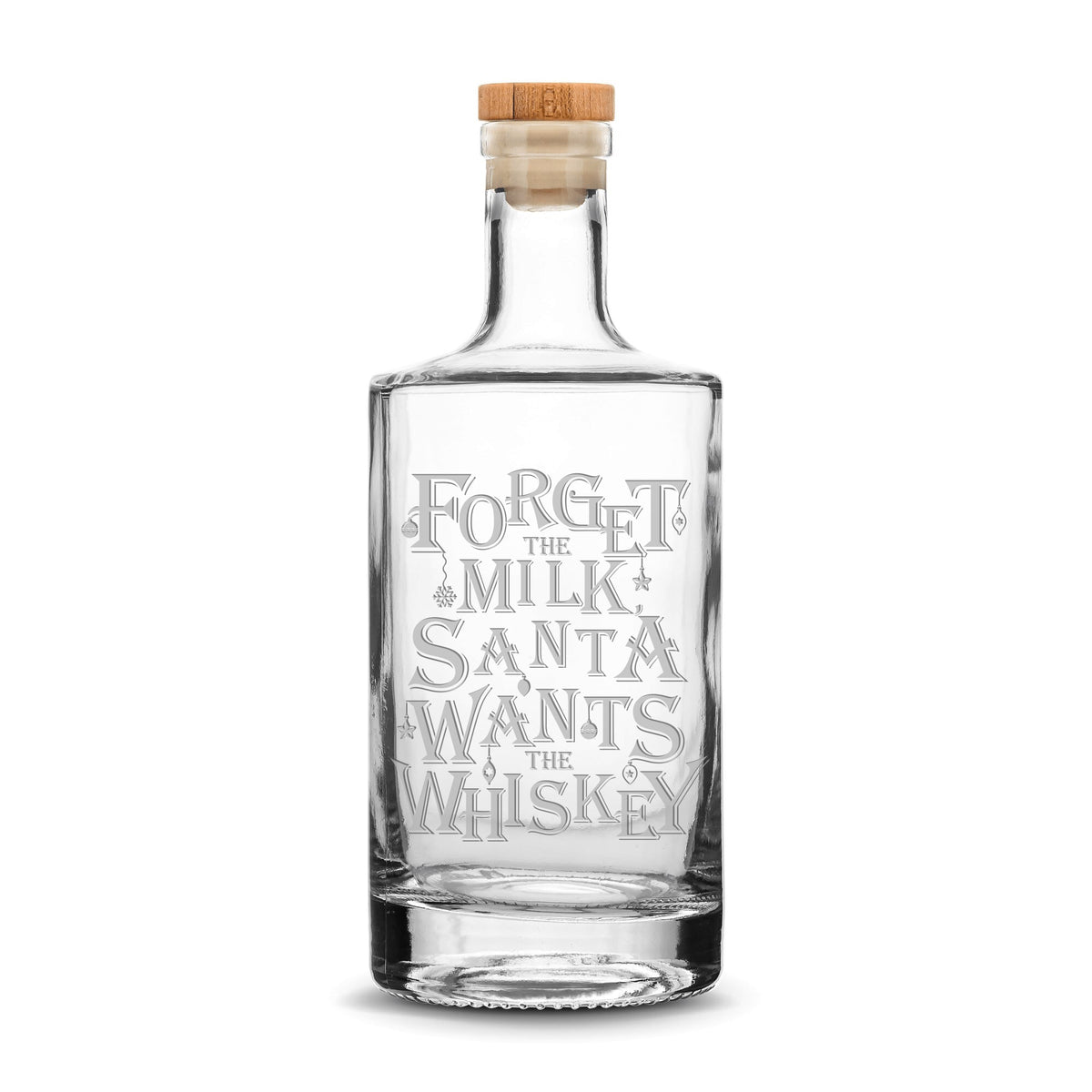 Santa Wants The Whiskey Jersey Liquor Decanter, 750mL, Laser Etched or Hand Etched