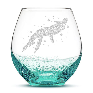 Bubble Wine Glass, Avatar Tulkun, Laser Etched or Hand Etched, 18oz