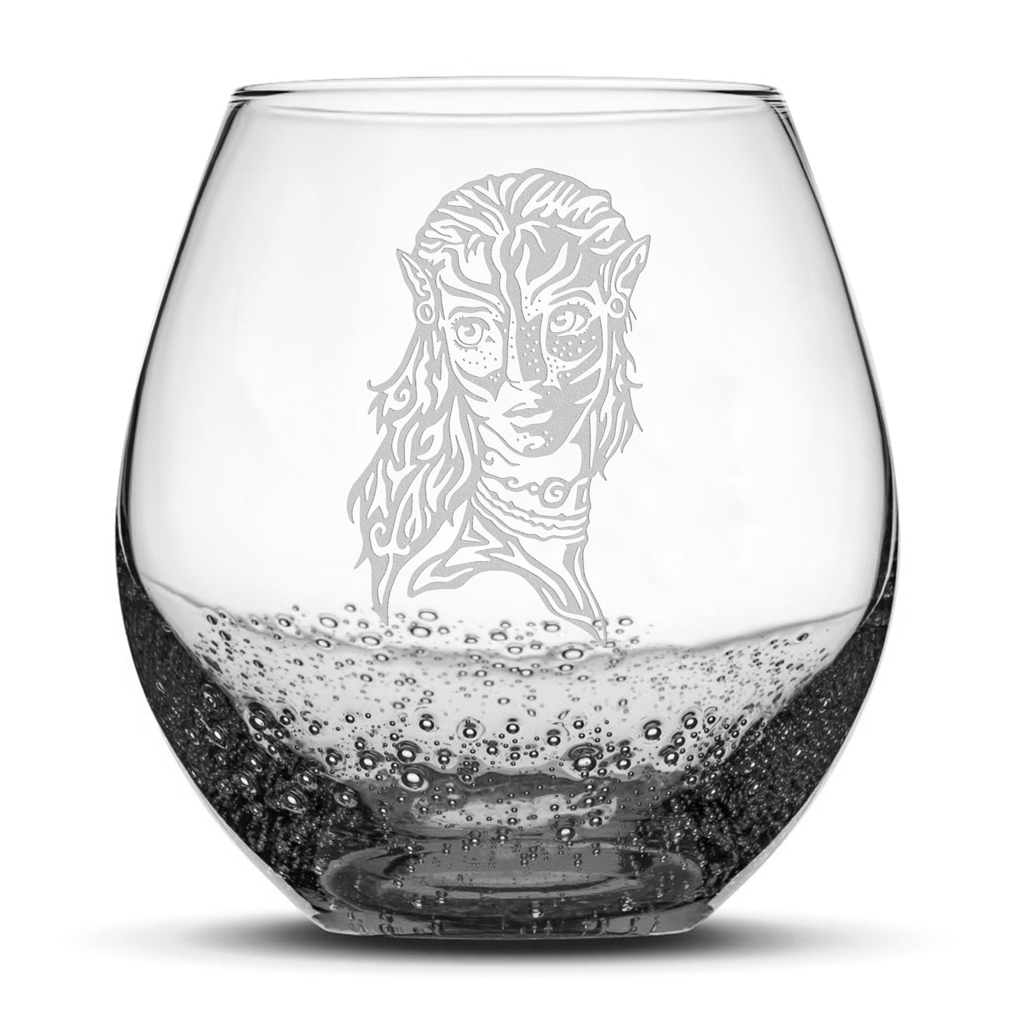 Bubble Wine Glass, Avatar Neytiri, Laser Etched or Hand Etched, 18oz