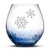 Crackle Wine Glass, Double Snowflakes, Hand Etched, 18oz
