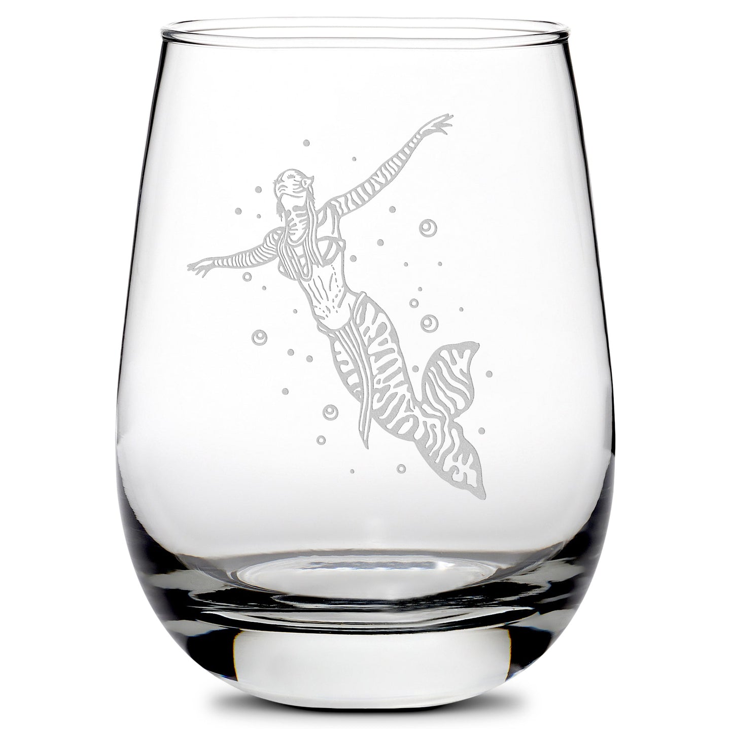 Premium Wine Glass, Avatar Mermaid, 16oz, Laser Etched or Hand Etched