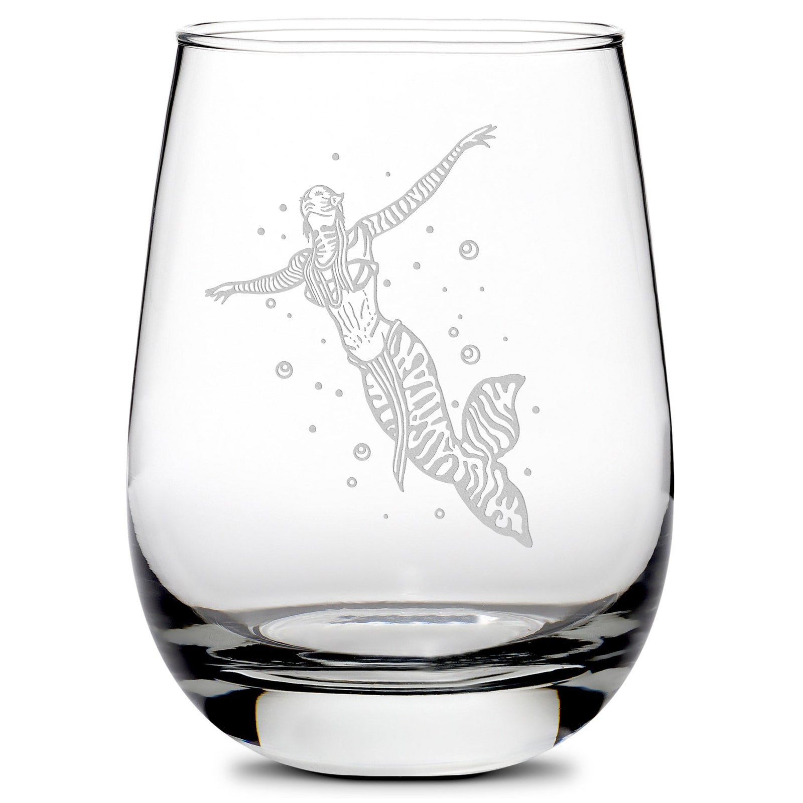 Premium Wine Glass, Avatar Mermaid, 16oz, Laser Etched or Hand Etched