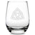Premium Stemless Wine Glass, Celtic Trinity, 16oz, Laser Etched or Hand Etched