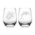 Premium Wine Glasses, Sea Turtle and Dolphin, 16oz (Set of 2)