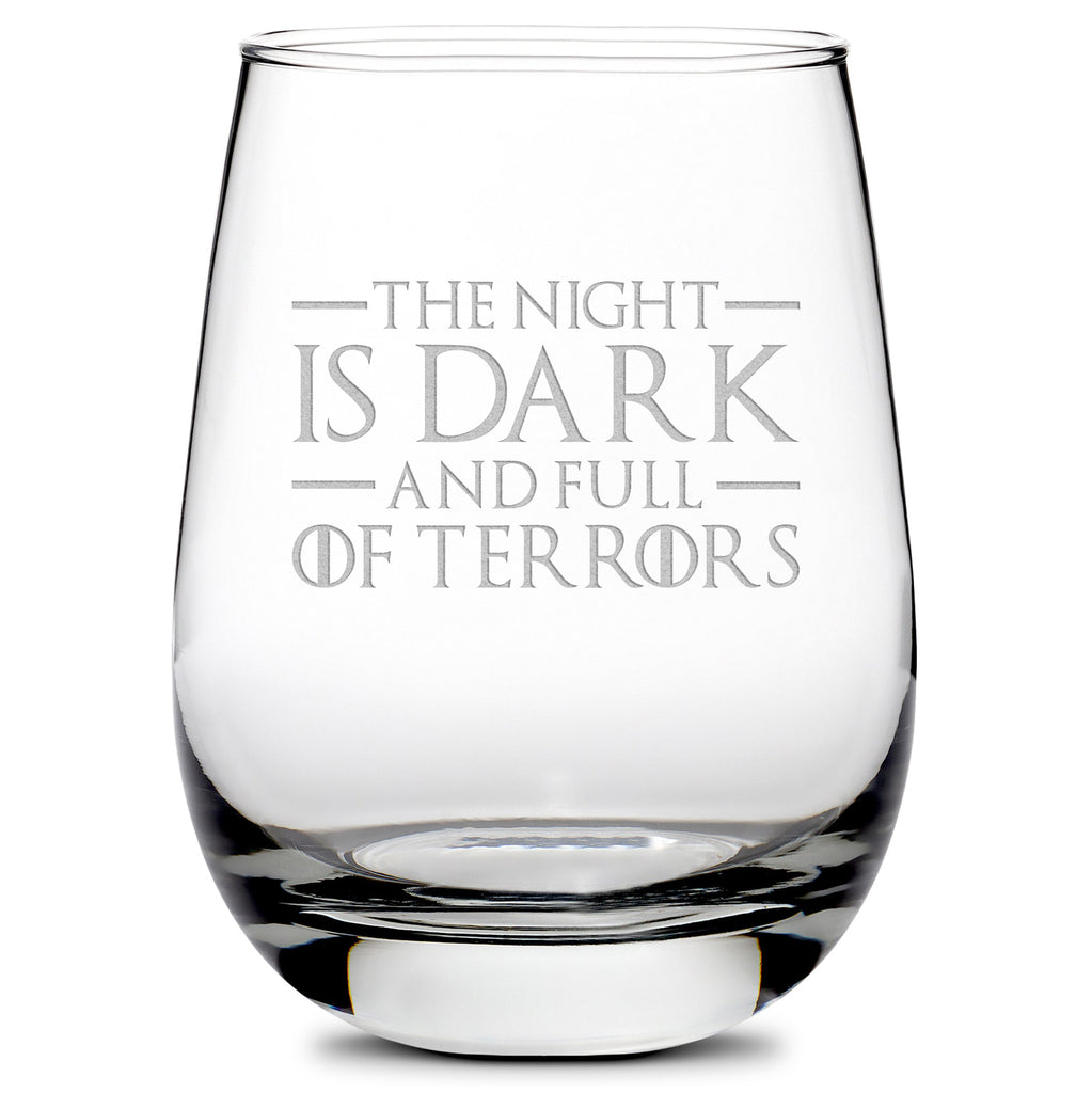Premium Wine Glass, Game of Thrones, The Night is Dark and Full of