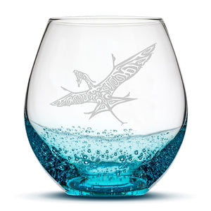 Bubble Wine Glass, Avatar Banshee, Laser Etched or Hand Etched, 18oz