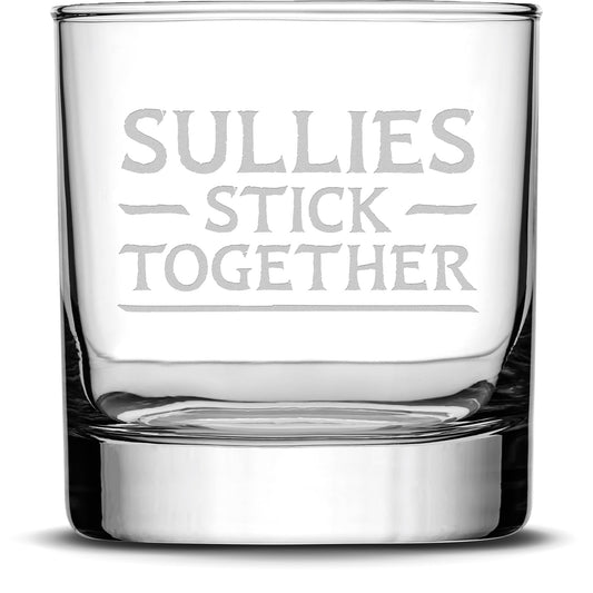 Premium Whiskey Glass, Avatar Sullies Stick Together, 11oz, Laser Etched or Hand Etched