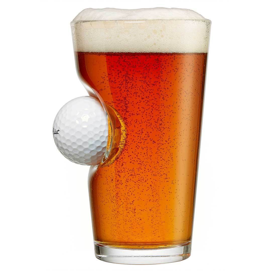 Beer Glass, Golf Ball, 16 Ounce Integrity Bottles