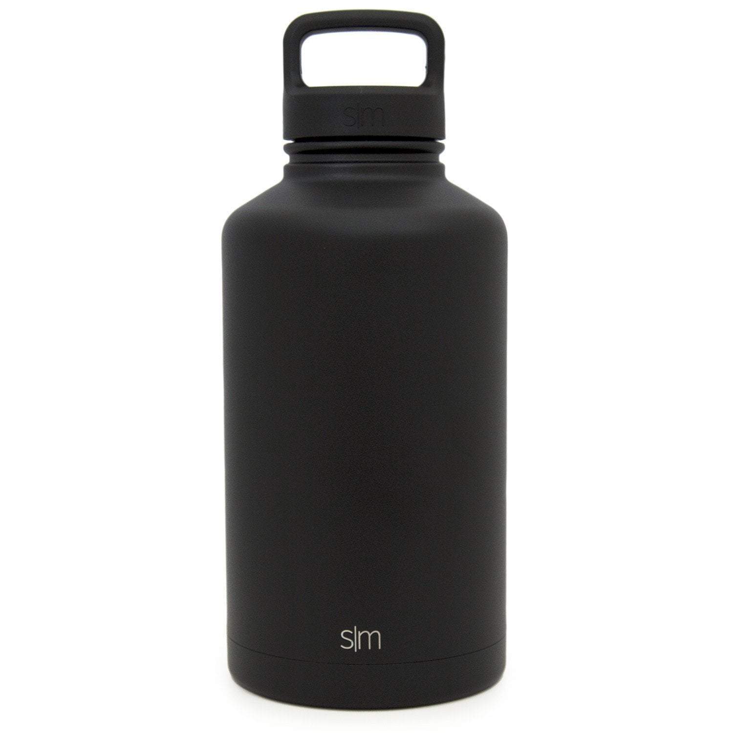 Black Custom Etched Simple Modern Summit Water Bottle, 64 Ounce by Integrity Bottles