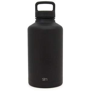 Black Custom Etched Simple Modern Summit Water Bottle, 64 Ounce by Integrity Bottles
