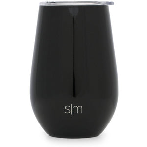 Black Custom Etched Simple Modern Wine Glass Tumbler, 12 Ounce Integrity Bottles