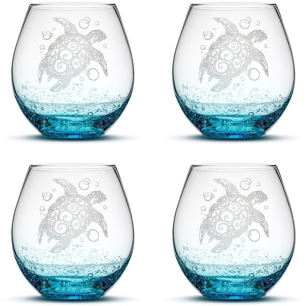 Mermaid Wine Glasses Sea Turtle