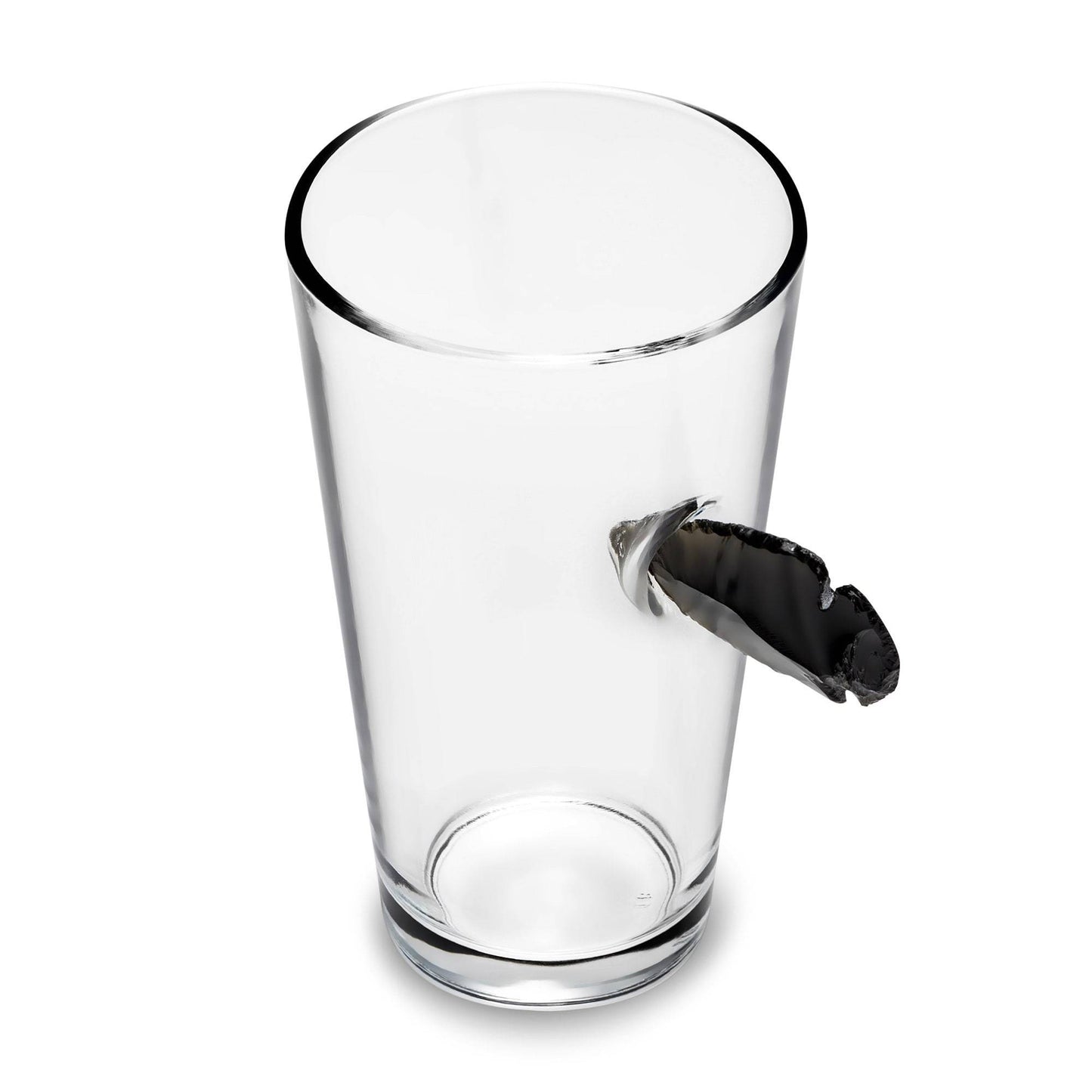 Custom Etched Obsidian Arrowhead Beer Glass, 16 Ounce Integrity Bottles